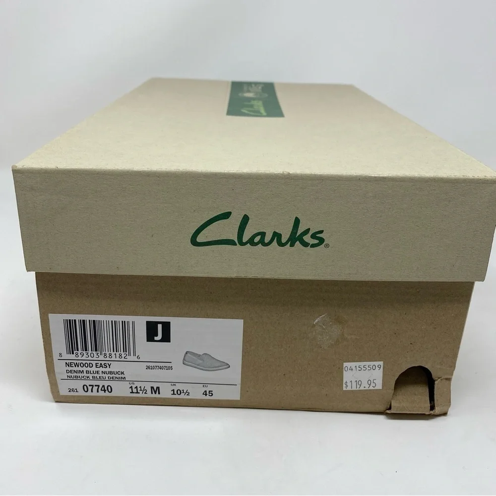Clarks Newood Easy in Denim Blue Nubuck